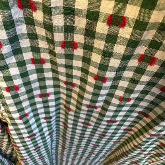 NWT Upay Preppy Green White Red Long Sleeve Country Club Dress women's Medium - Picture 3 of 8